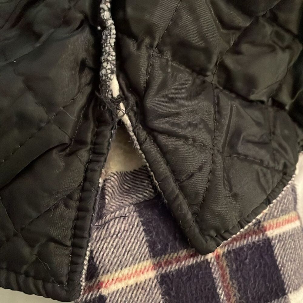Royal Knight Vintage Flannel Shacket Shirt Jacket Mens XL Black Plaid Quilted - Picture 10 of 12